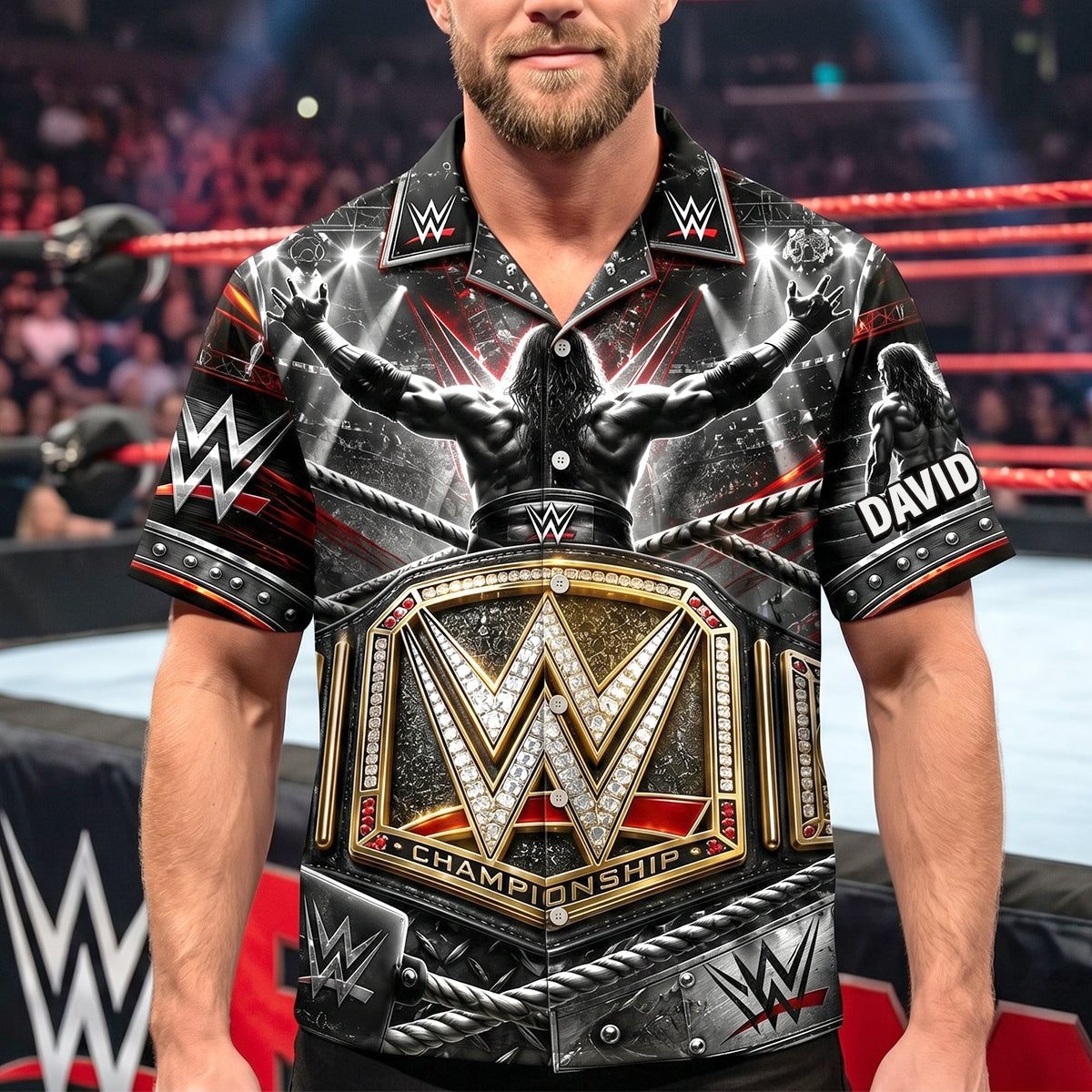 Personalized Wrestling Champion Hawaiian Shirt - Wrestling Fan Gift