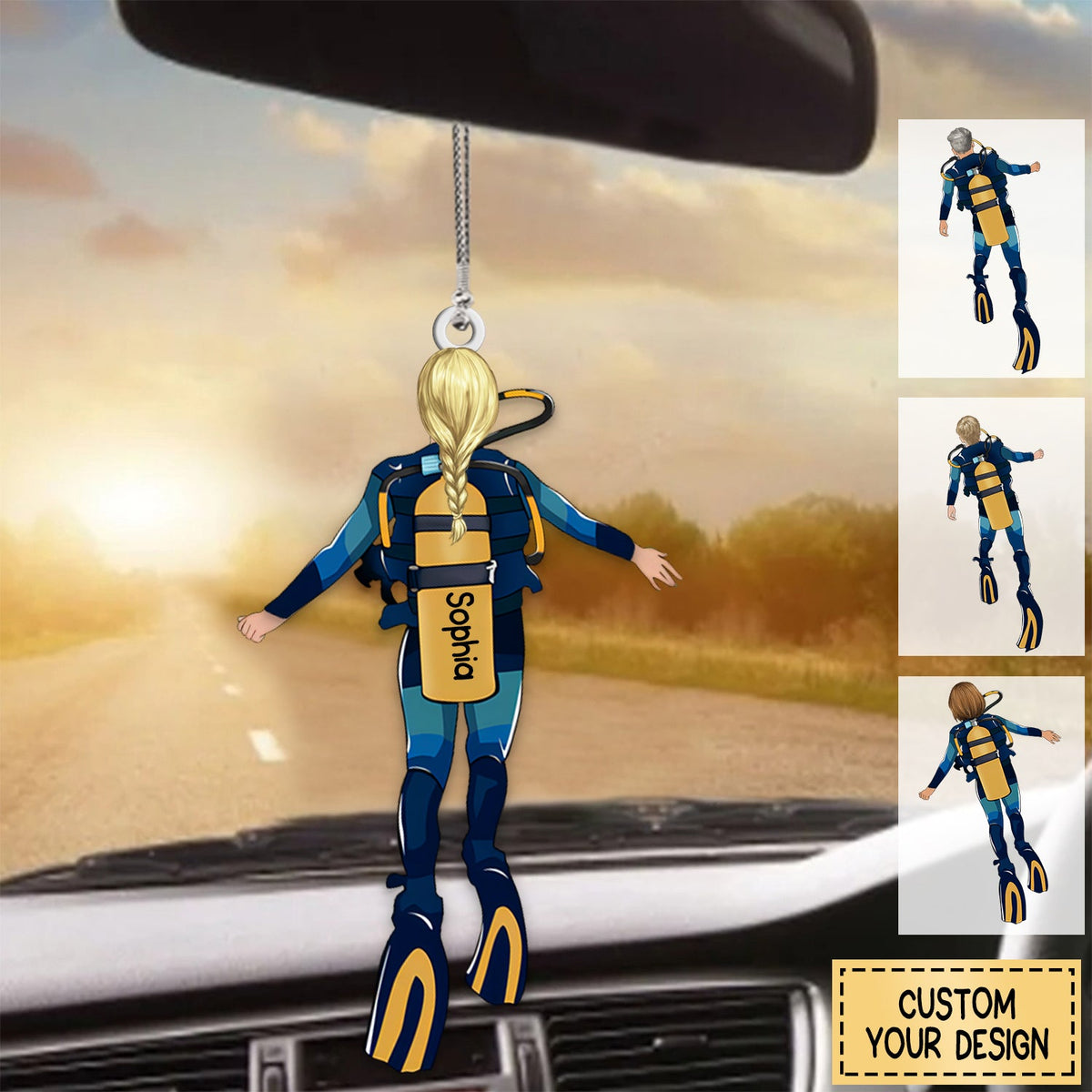 Personalized Scuba Diving Partners / Couples Hanging Ornament