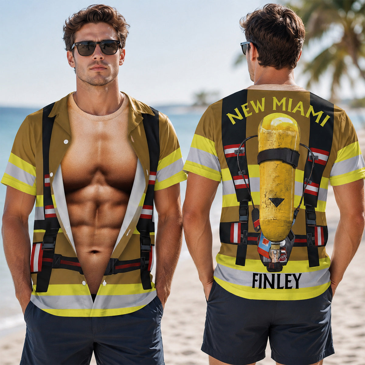 Firefighter Charm - Personalized All-Over-Print T-Shirt
