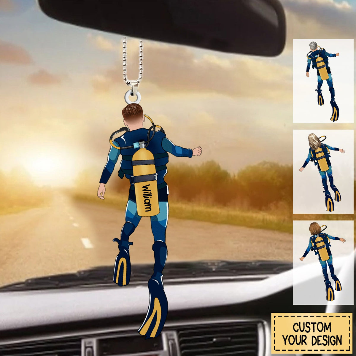 Personalized Scuba Diving Partners / Couples Hanging Ornament