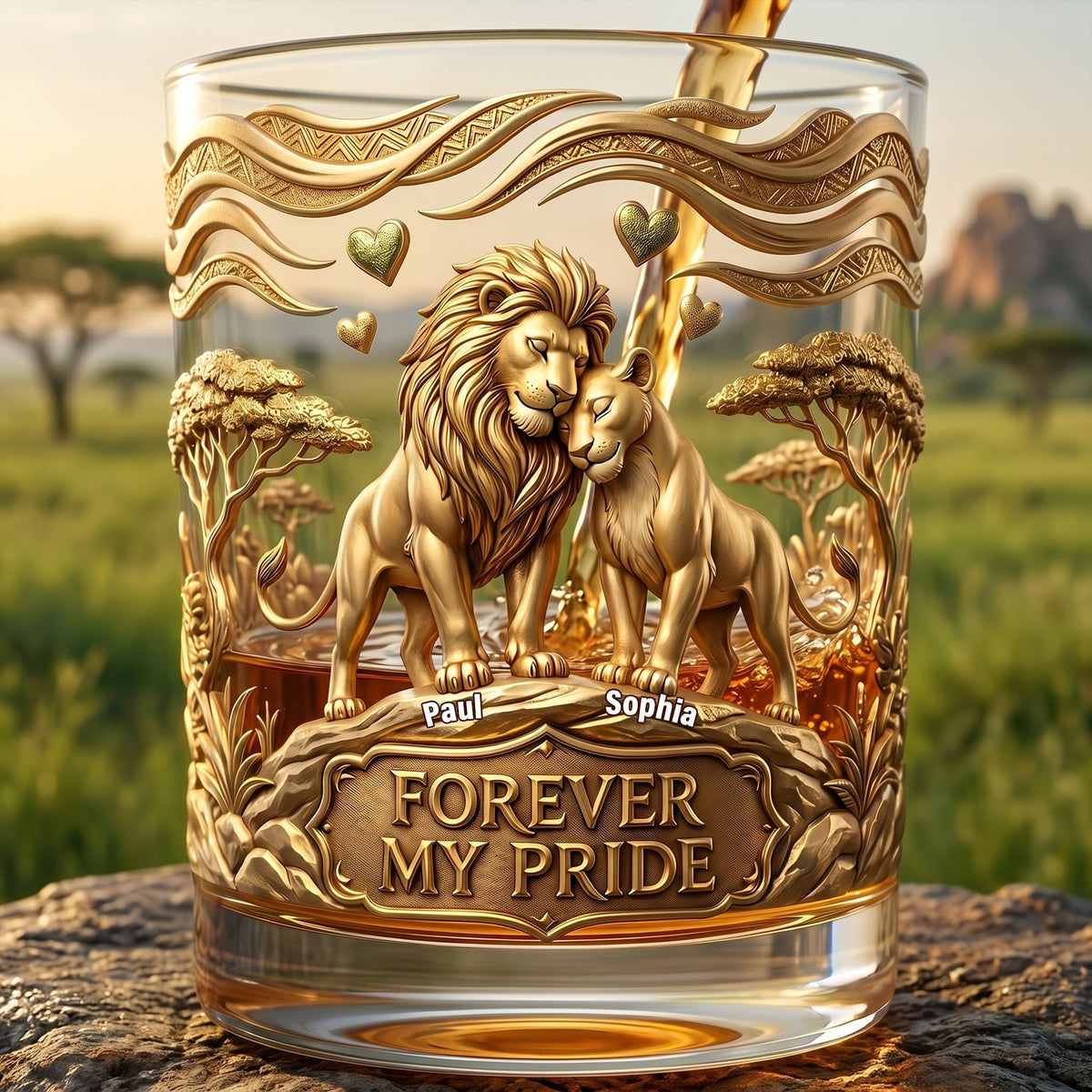 Couple Forever Round Glass - Personalized Gifts For Couple