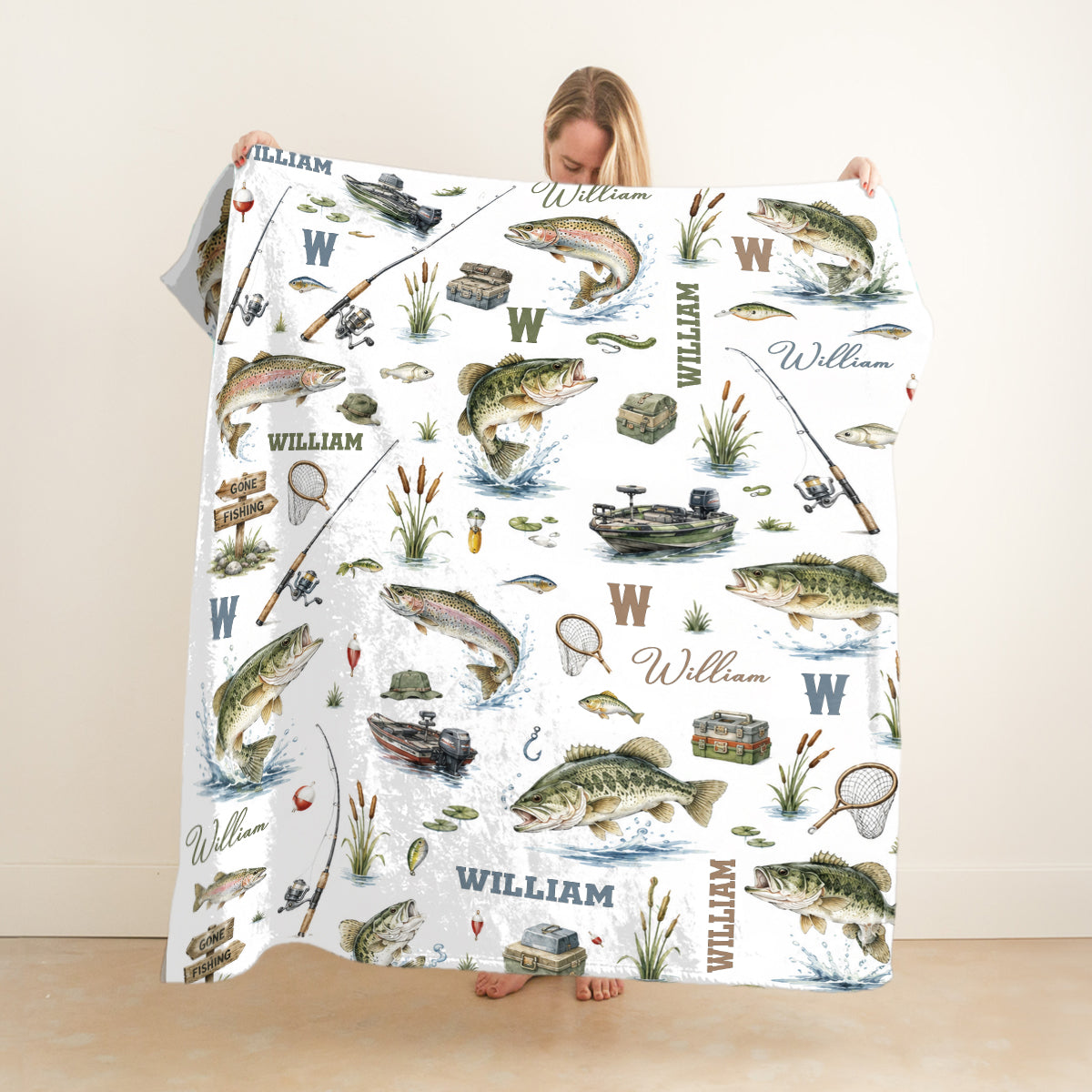Personalized Fishing Blanket - Gift For Fishing Lovers