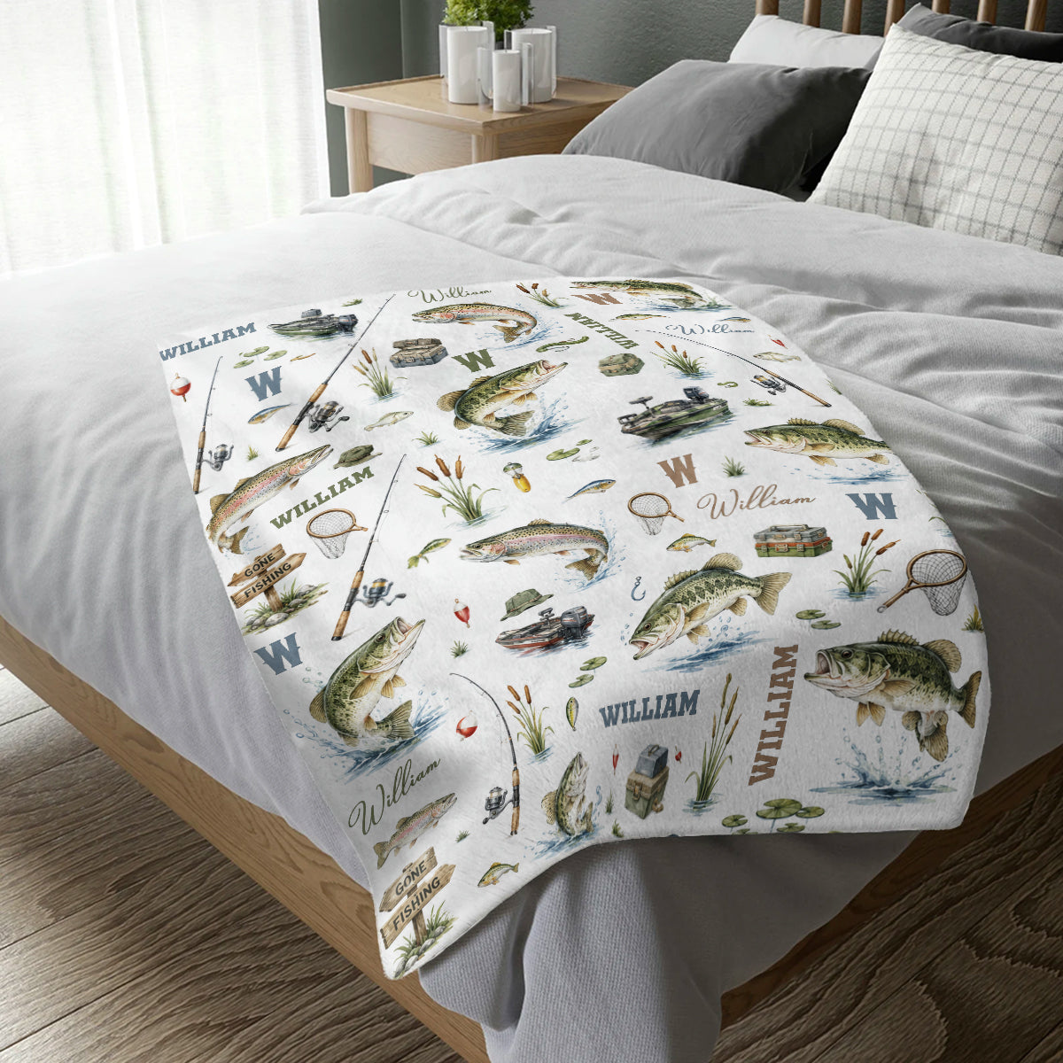 Personalized Fishing Blanket - Gift For Fishing Lovers