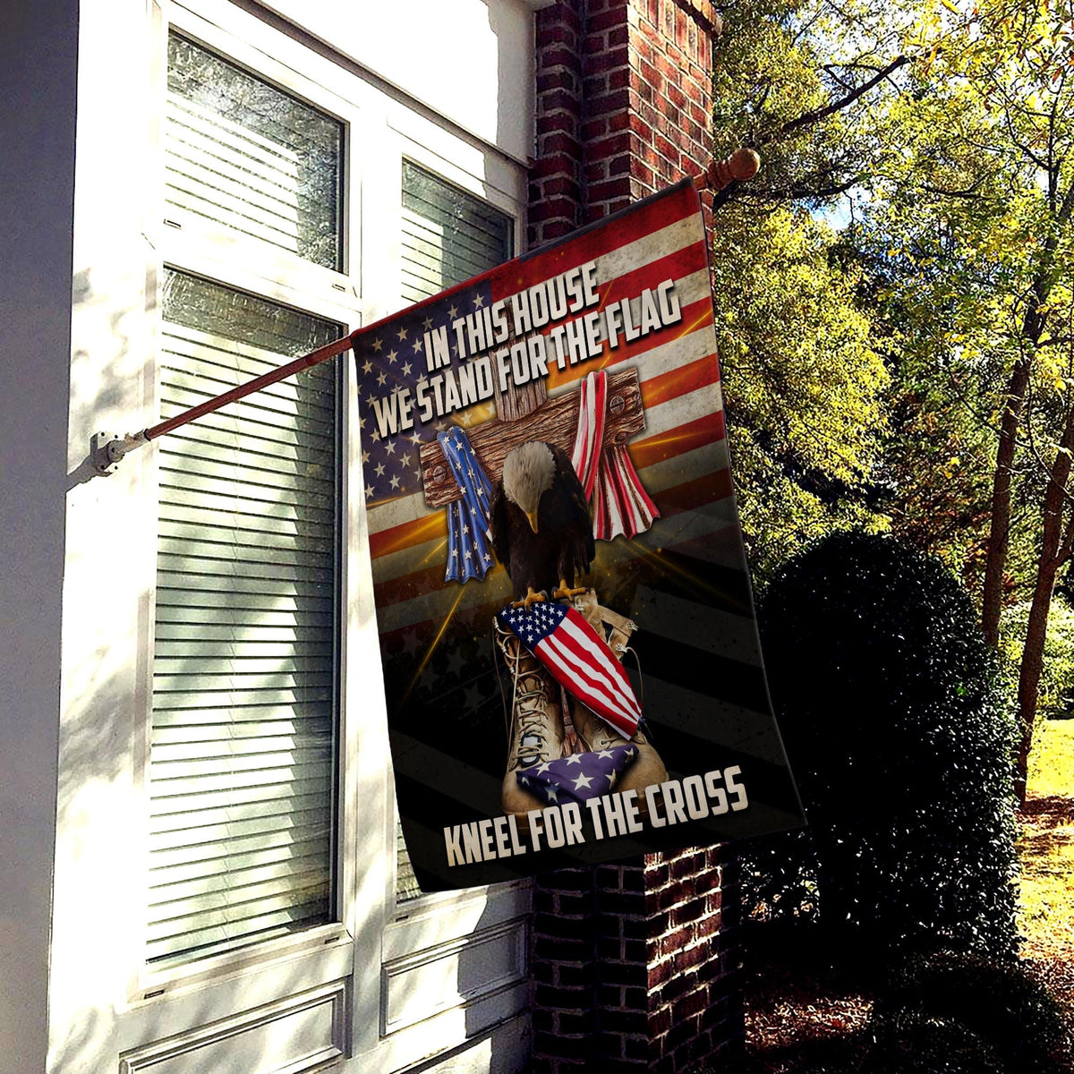 In This House We Stand For The Flag Garden Flag