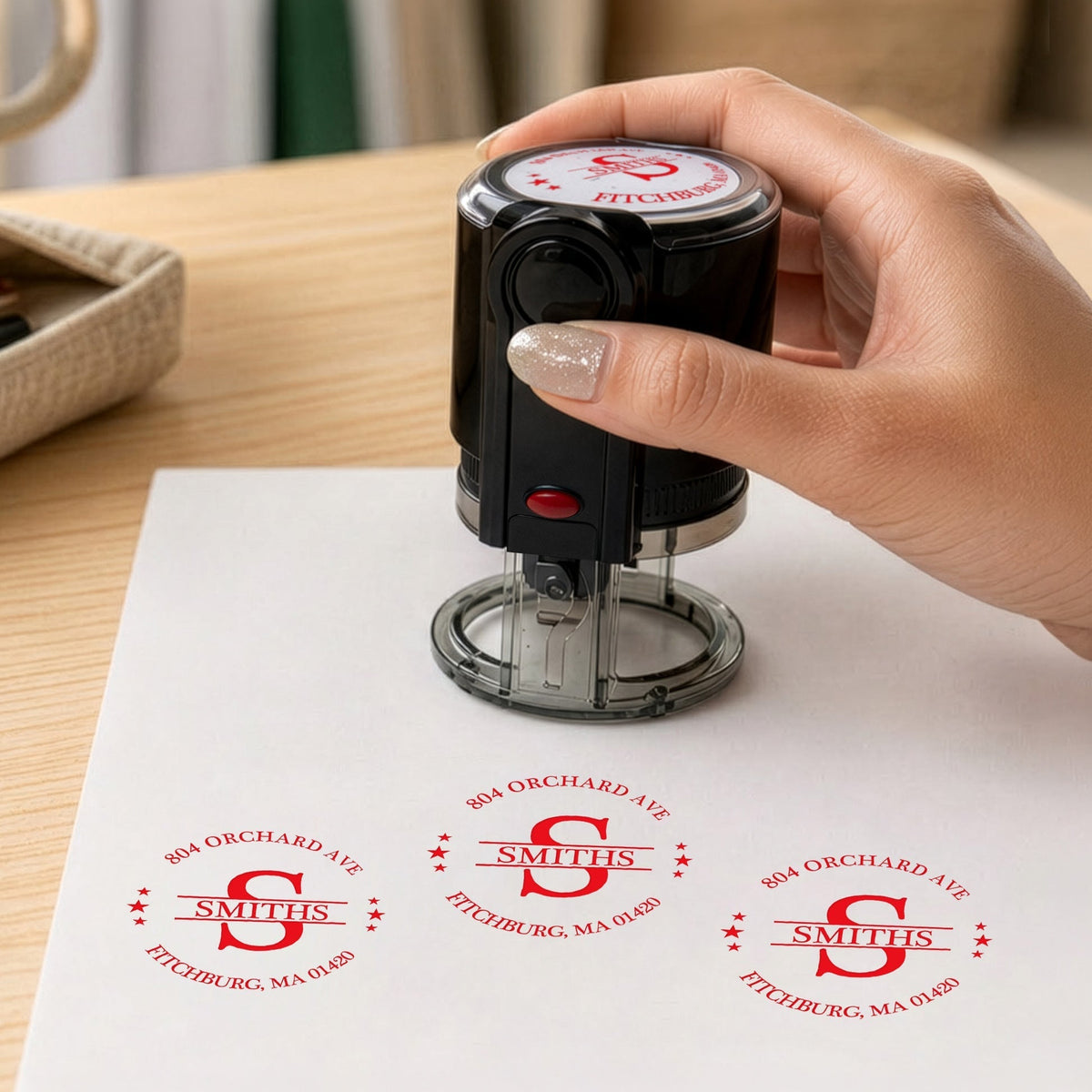 Custom Address, Name &amp; Monogram - Personalized Stamp