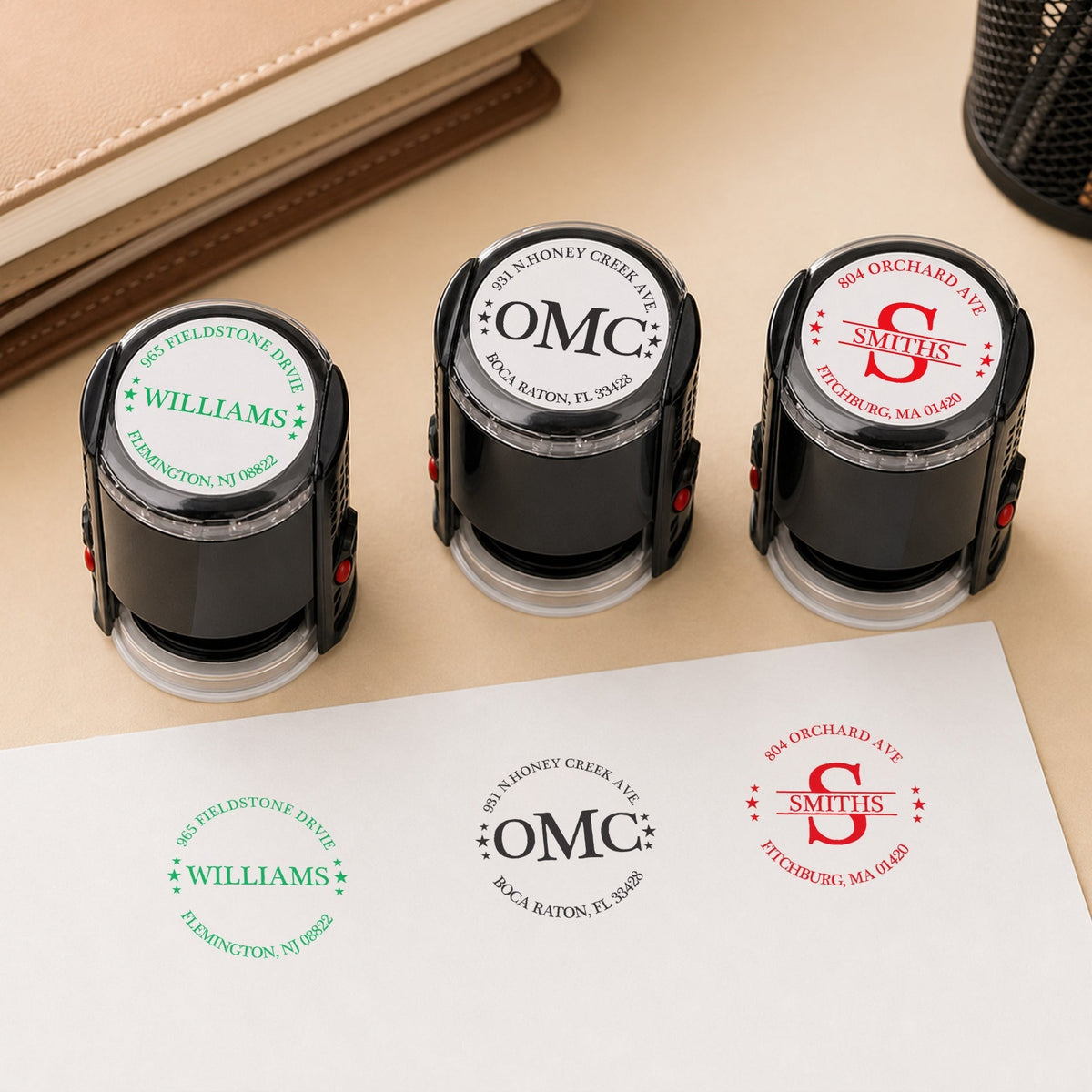 Custom Address, Name &amp; Monogram - Personalized Stamp