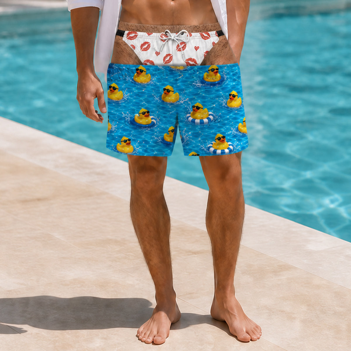 Custom Funny Patriotic Men Swim Trunks - Personalized Summer Vacation And Travel Gifts