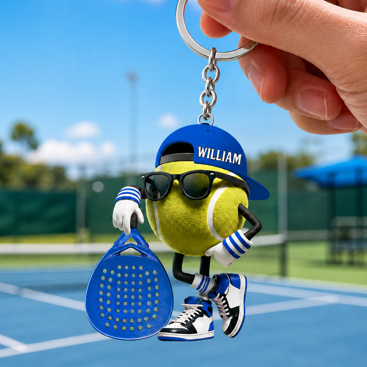 Personalized Cute Tennis Mascot Keychain, Gift for Tennis Lover