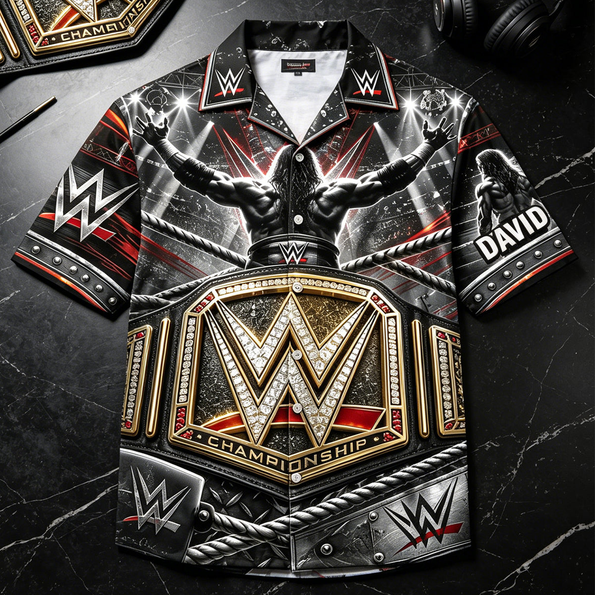 Personalized Wrestling Champion Hawaiian Shirt - Wrestling Fan Gift