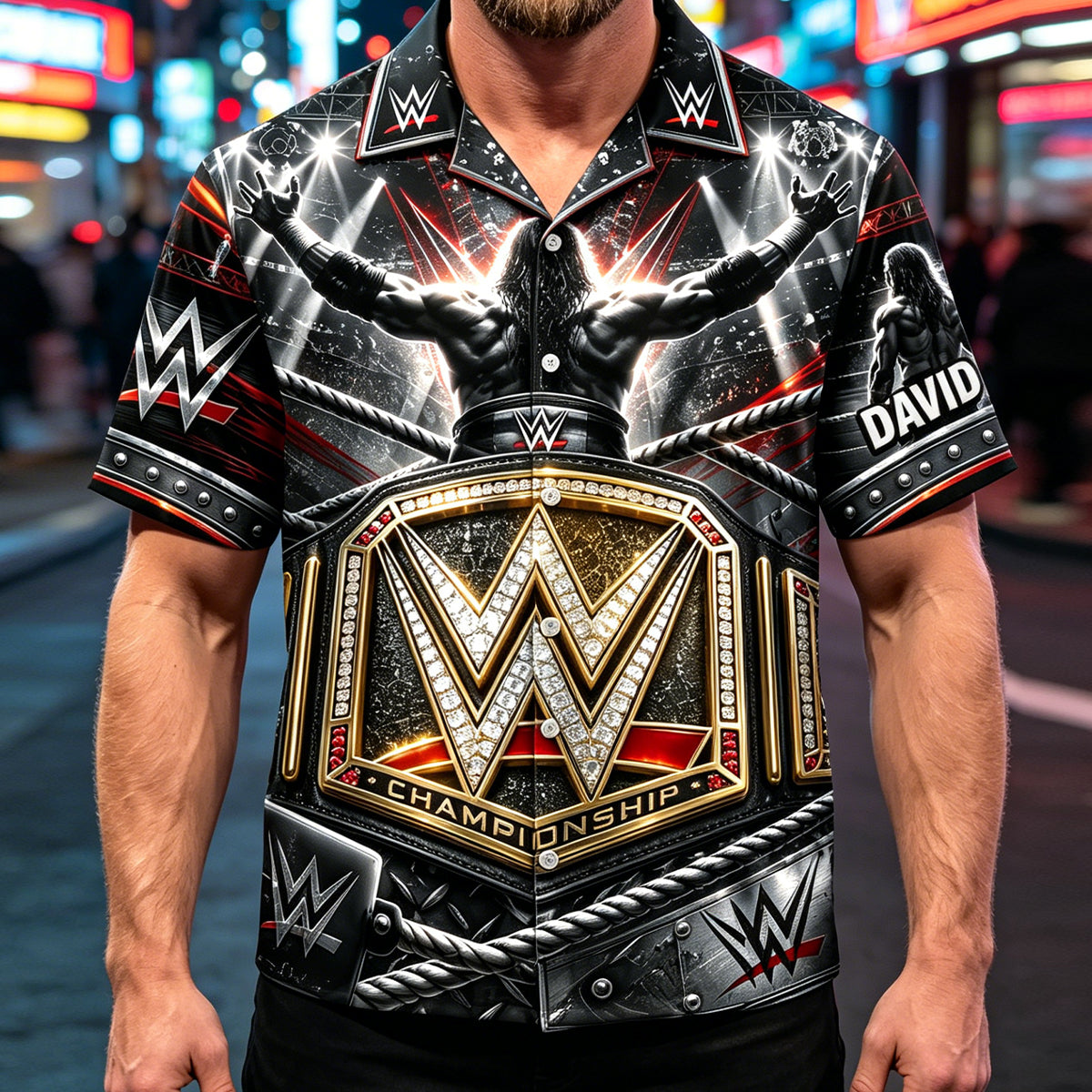 Personalized Wrestling Champion Hawaiian Shirt - Wrestling Fan Gift