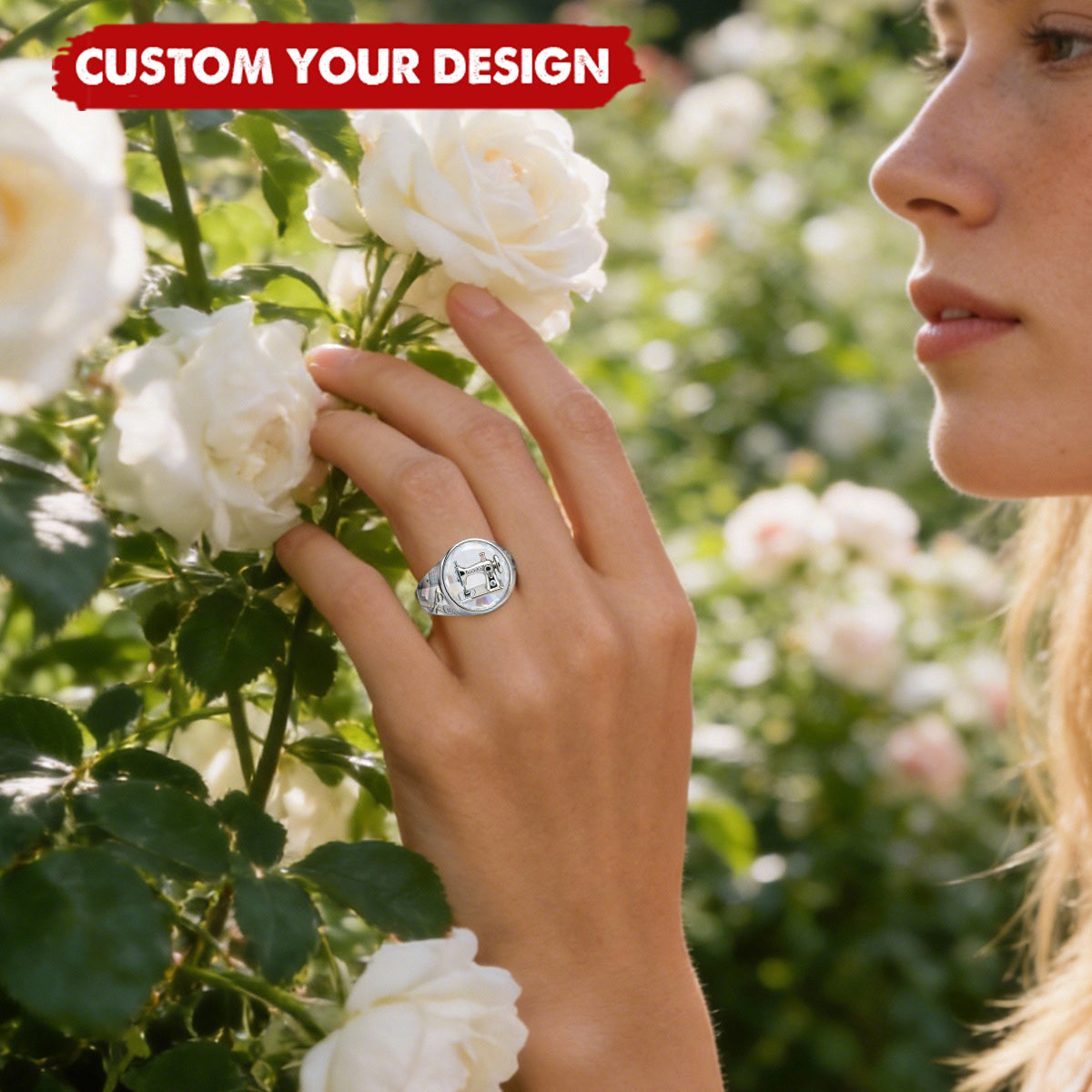 Sewing Is My Therapy - Personalized Sewing Signet Ring