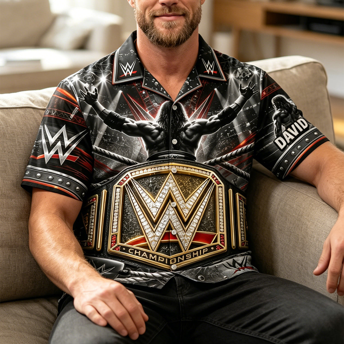 Personalized Wrestling Champion Hawaiian Shirt - Wrestling Fan Gift