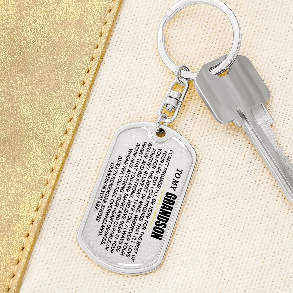 Perfect Christmas Gift to Grandson/Granddaughter-Remember Whose Grandson You Are | Unique Keychain