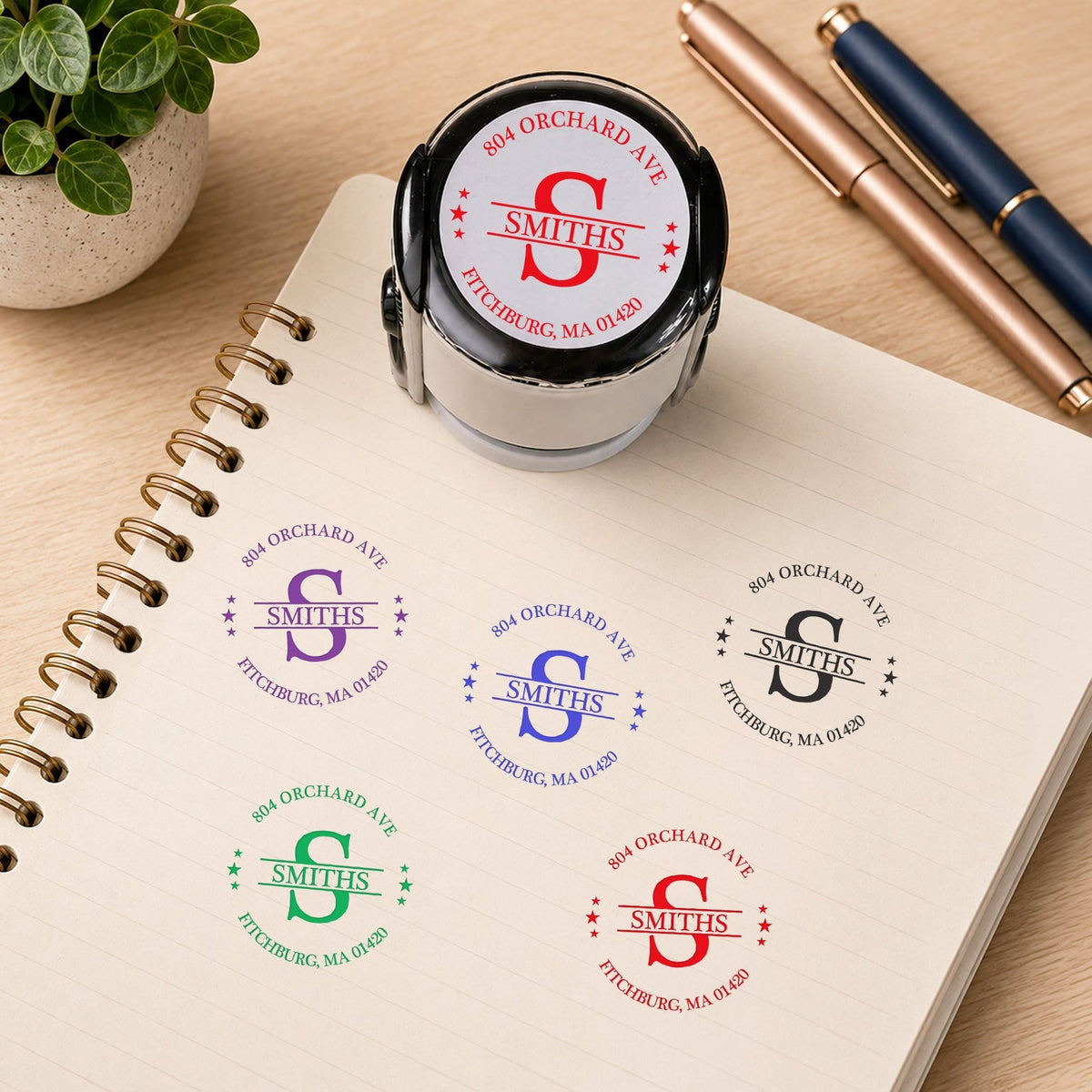 Custom Address, Name &amp; Monogram - Personalized Stamp