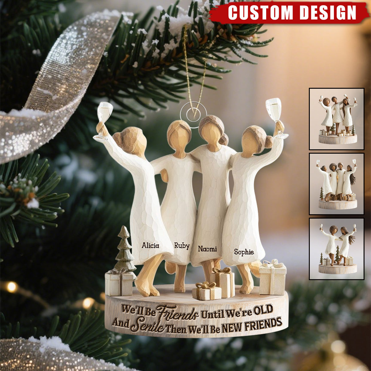 We&#39;ll Be Friends Until We&#39;re Old And Senile - Personalized Acrylic Ornament