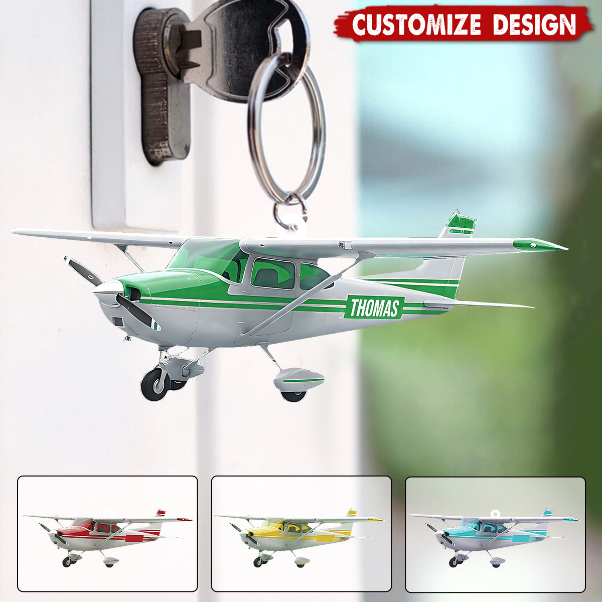 Personalized Airplane Keychain - Gift for Travelers, Aviators &amp; Helicopter Lovers