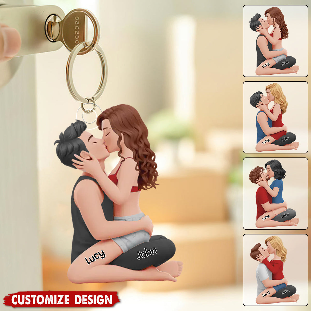 Personalized Couple Acrylic Keychain - Anniversary Wedding Gifts For Husband And Wife