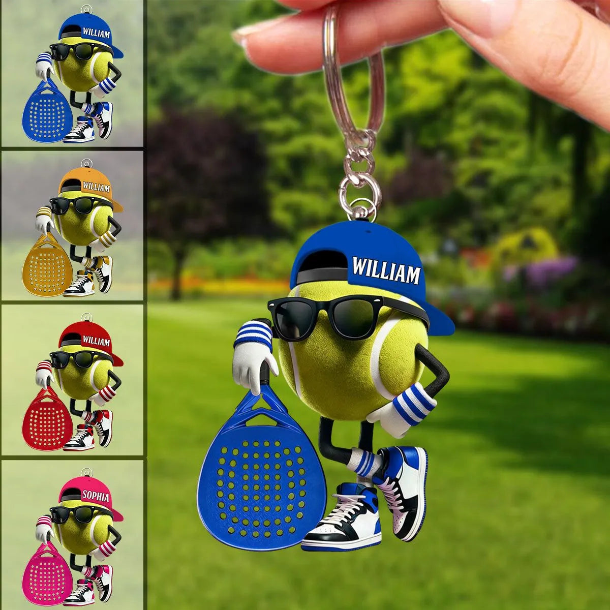 Personalized Cute Tennis Mascot Keychain, Gift for Tennis Lover