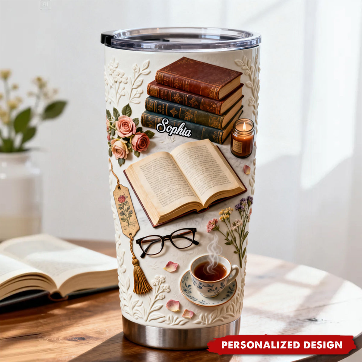 Just A Girl Who Loves Books - Personalized Book Tumbler