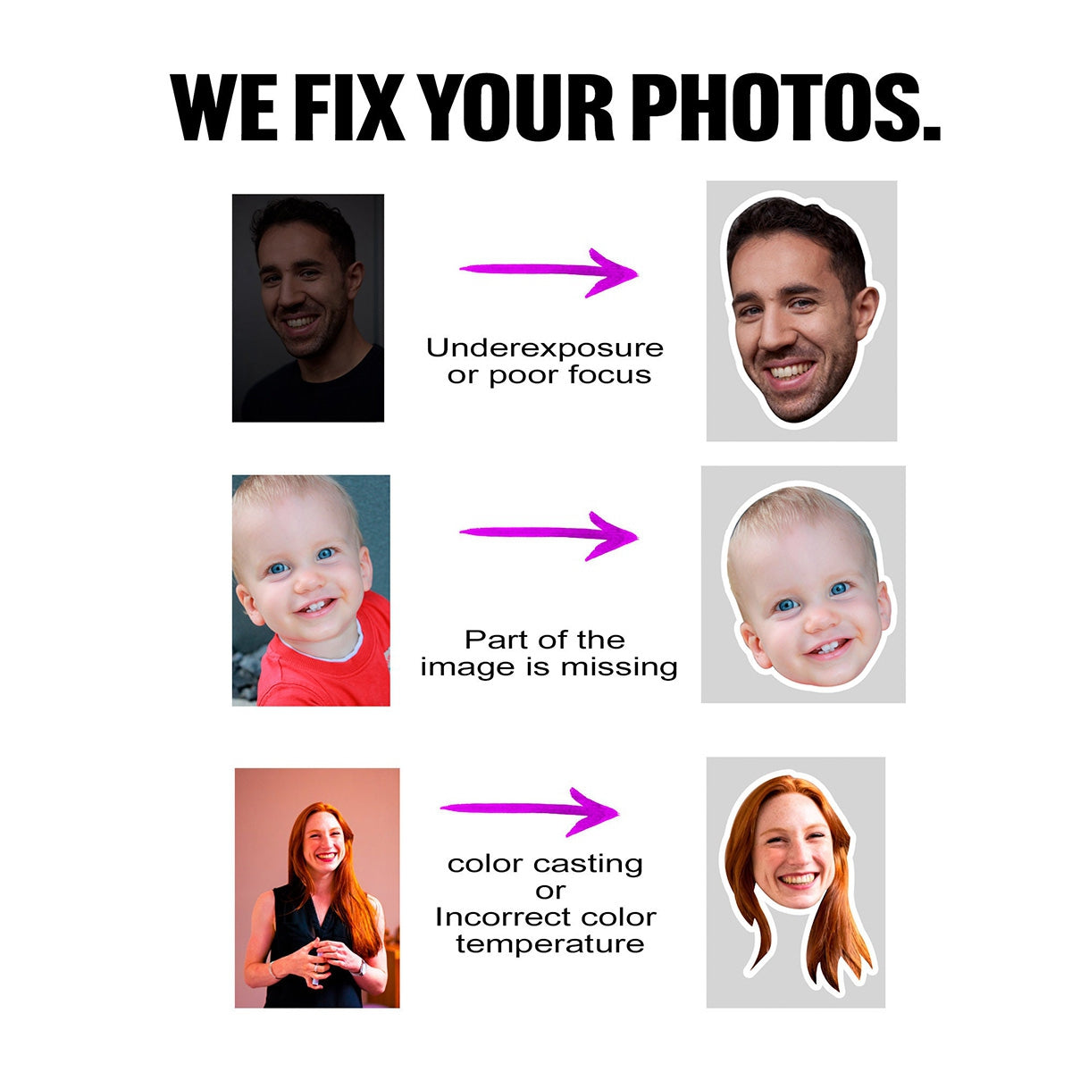 Personalized Face Cupcake Toppers - Party Cupcake Toppers