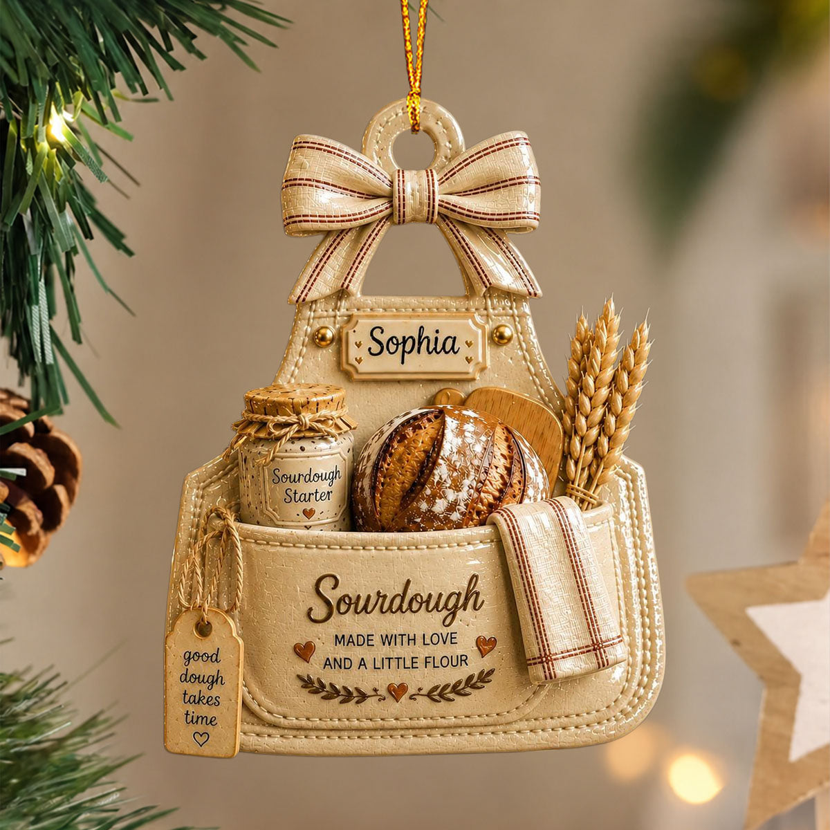 Personalized Sourdough Ornament,Gift For Bread lover