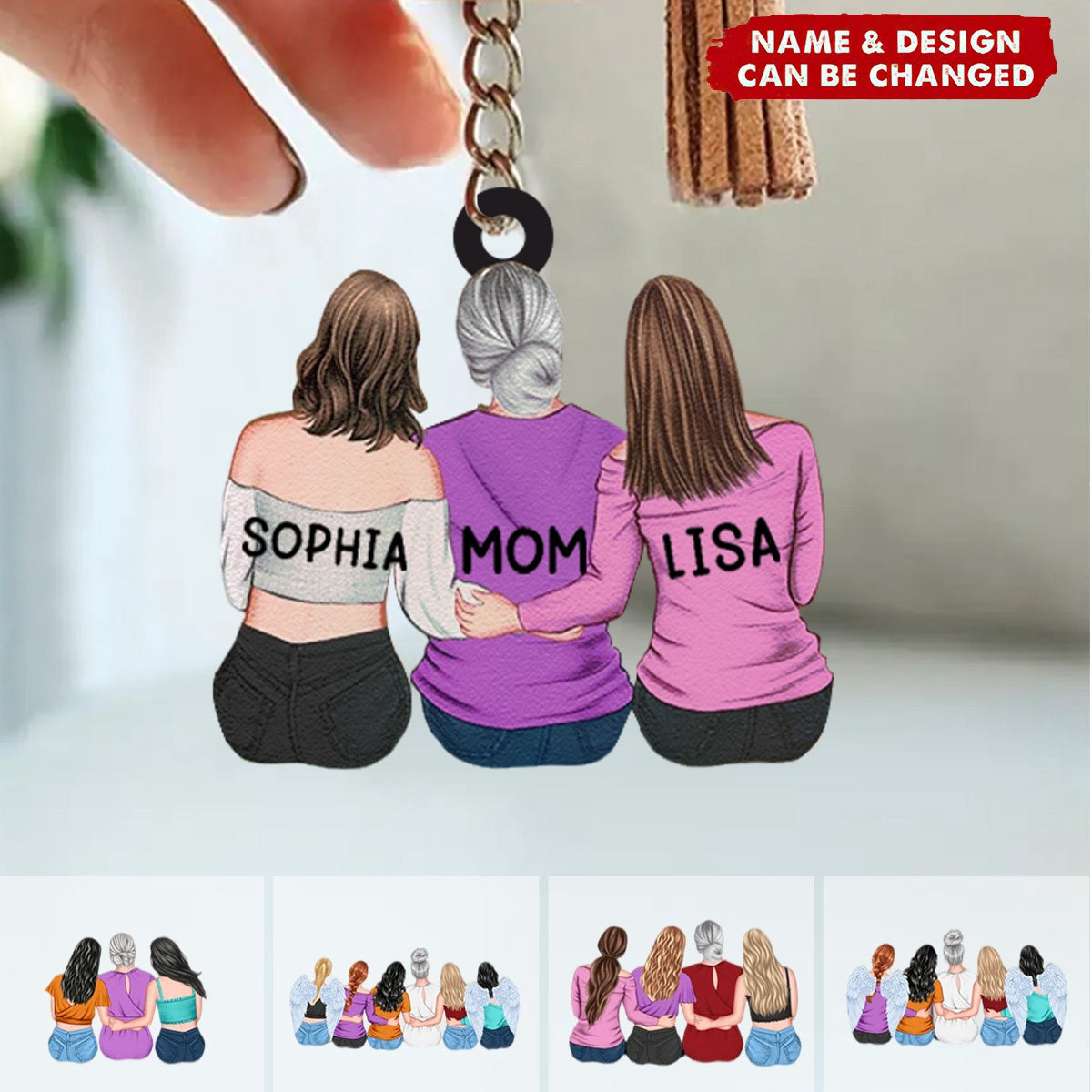 Personalized Mother &amp; Daughter Keychain