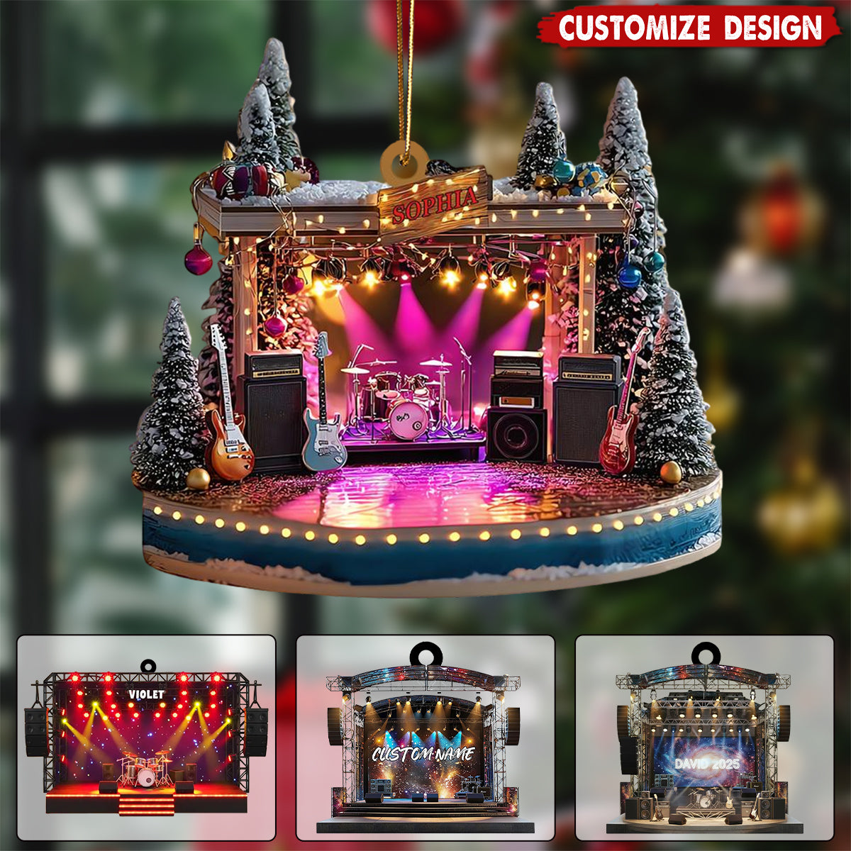 Personalized Rock Band Concert Stage Ornament – Gift for Music Lovers