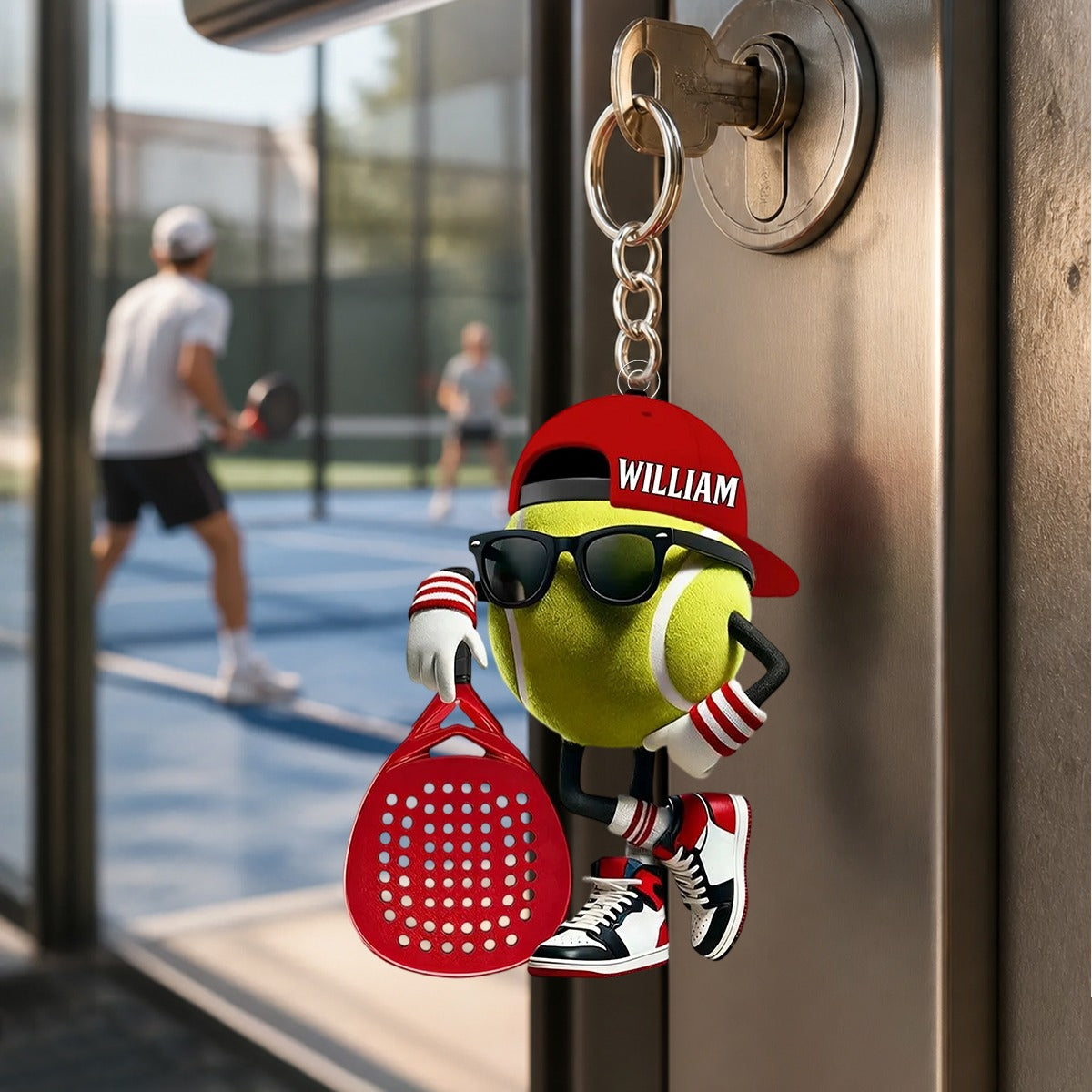 Personalized Cute Tennis Mascot Keychain, Gift for Tennis Lover