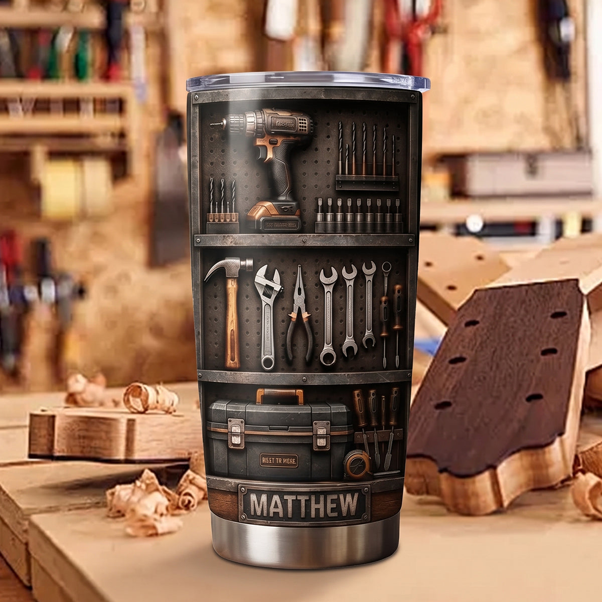 Hard Work Never Stops - Personalized Handyman Tumbler