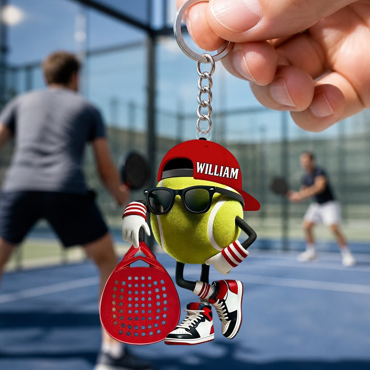 Personalized Cute Tennis Mascot Keychain, Gift for Tennis Lover