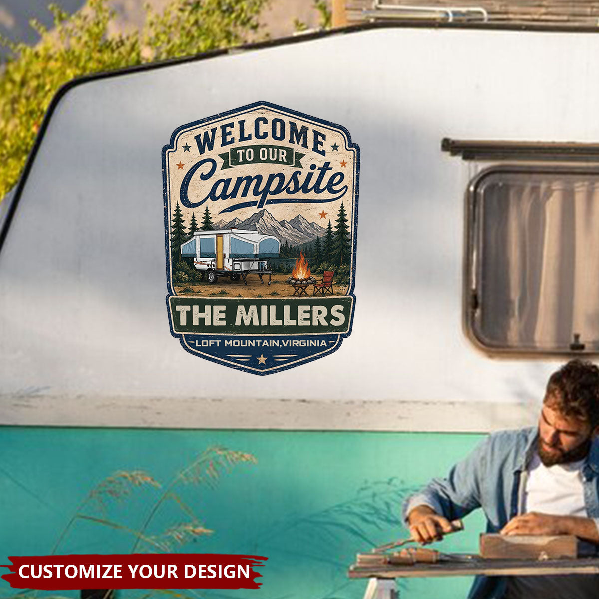 Custom Camper Sticker with Name &amp; Location - Personalized Adventures RV Decal - Sleep Under The Stars