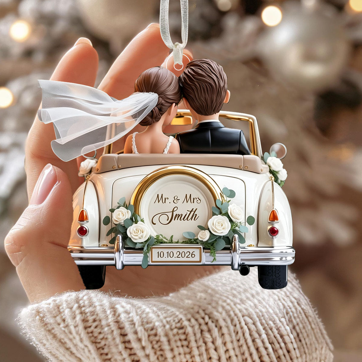 Personalized Mr &amp; Mrs Newlywed 1st Christmas Ornament