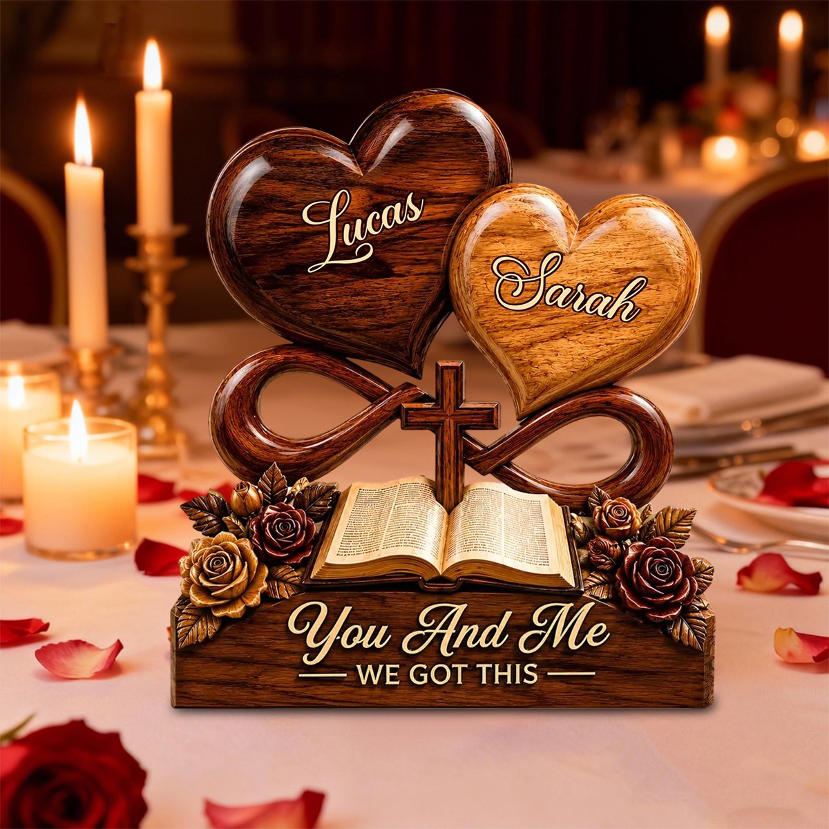 God Blessed Our Love - Personalized Wooden Plaque