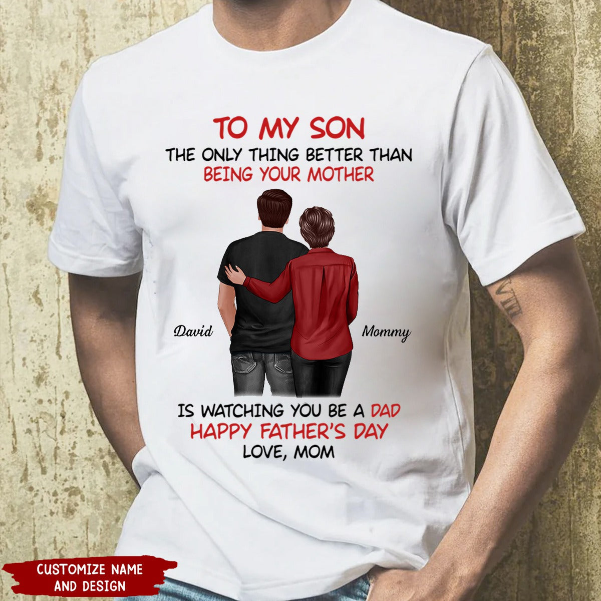 From Mom To Son Happy Father&#39;s Day Personalized Shirt, Heartfelt Father&#39;s Day Gift For Son