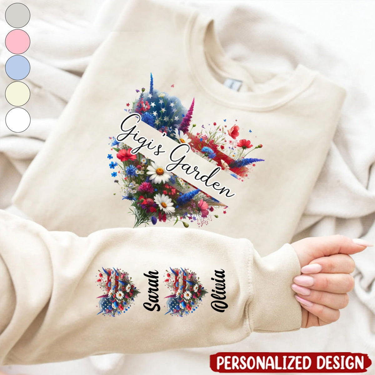 4th Of July Gigi&#39;s Garden Personalized Sweatshirt