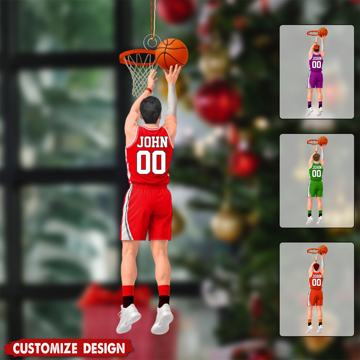 Personalized Back View Basketball Ornament - Gift For Basketball Lovers