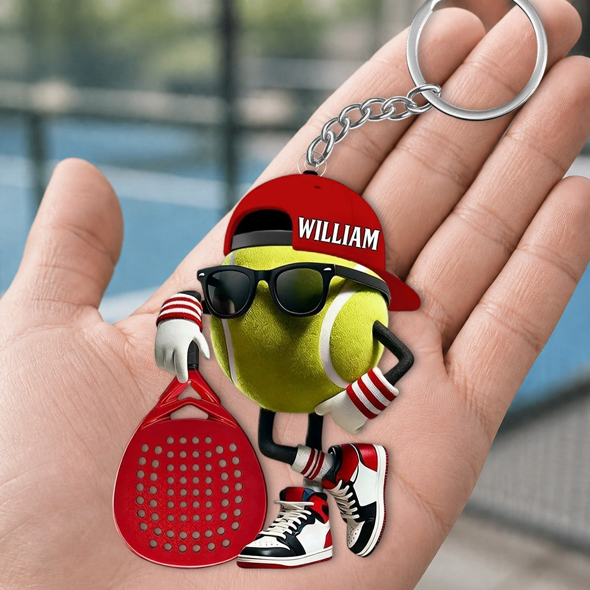 Personalized Cute Tennis Mascot Keychain, Gift for Tennis Lover