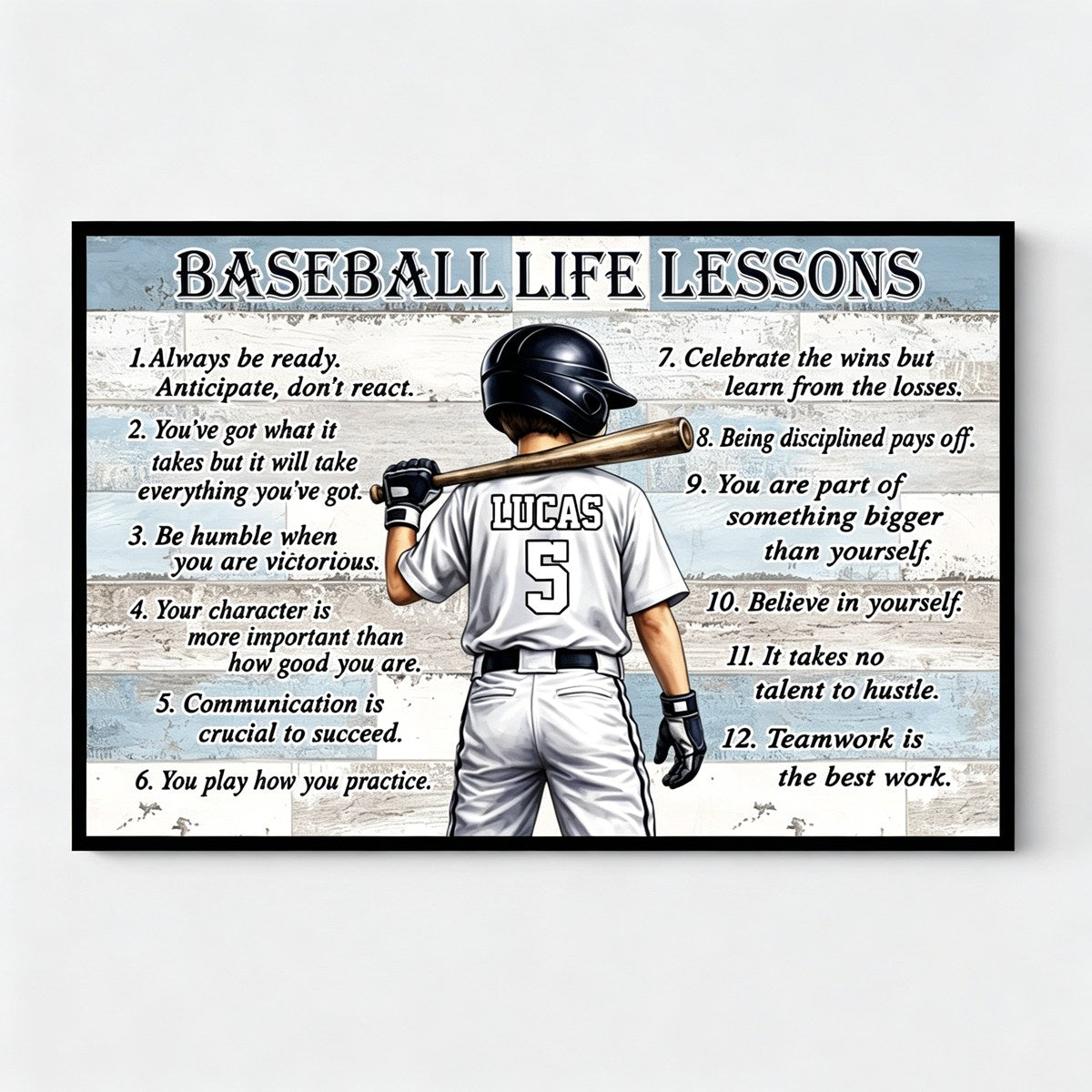 Personalized Baseball &amp; Softball Life Lessons Poster - Gift for Sports Families