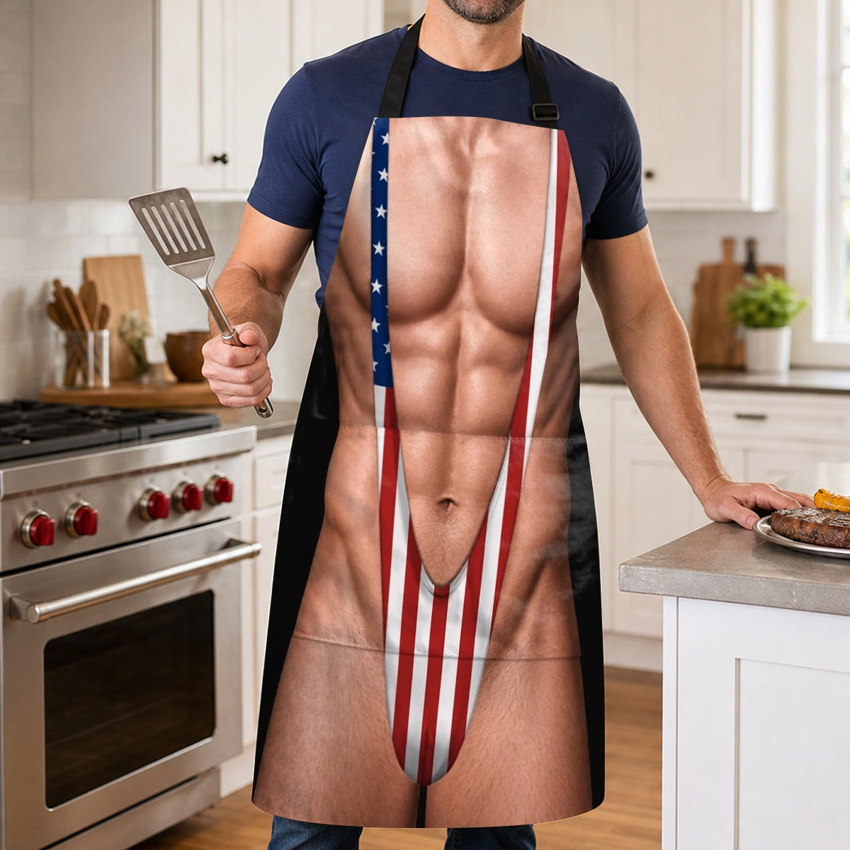 Custom Funny Patriotic Apron With Pocket - Personalized Birthday Gifts For Husband