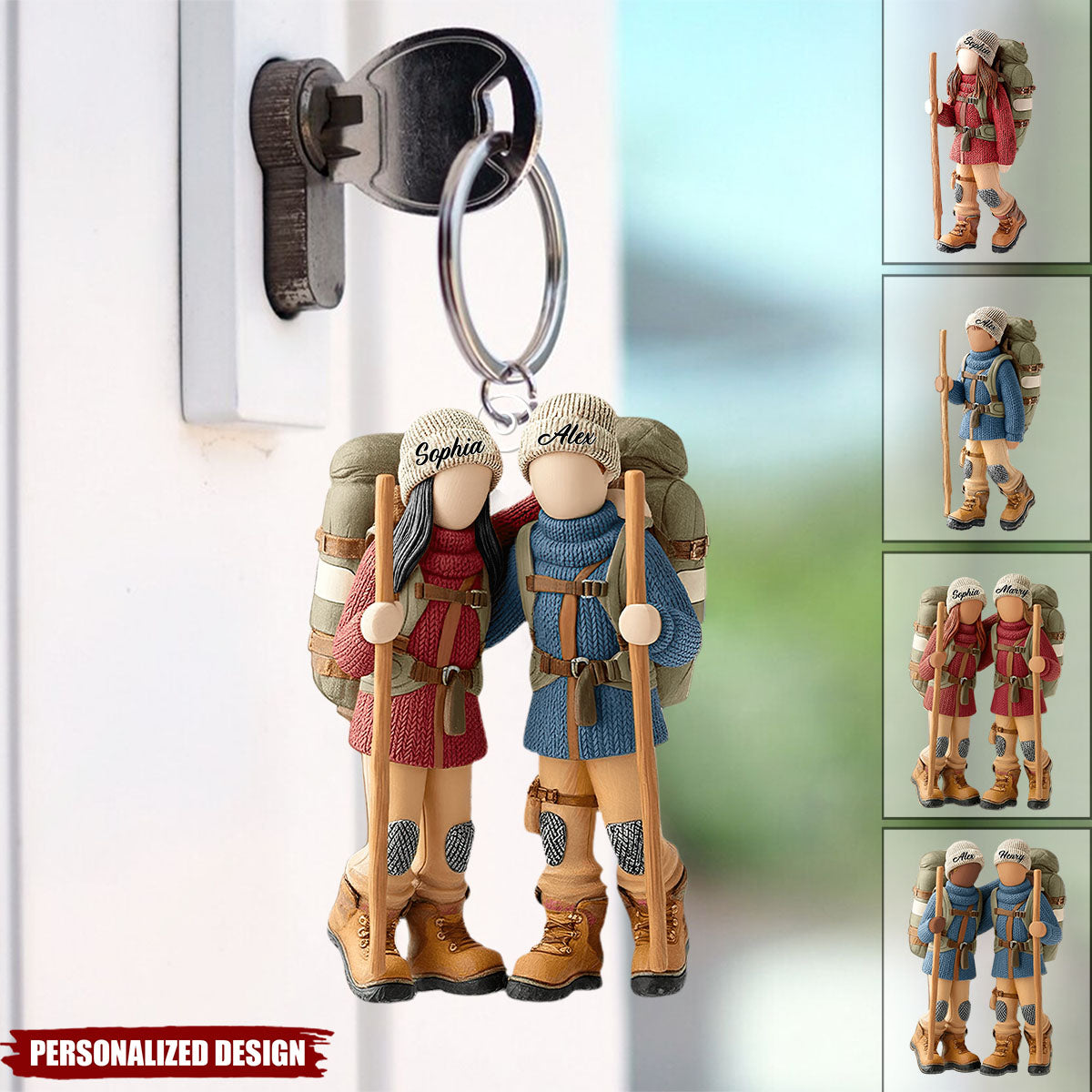 Hiking Partners For Life-Personalized Hiking Transparent Keychain