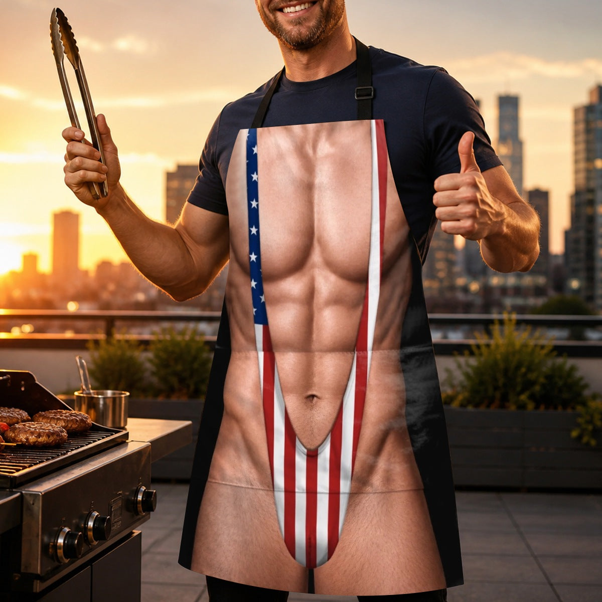 Custom Funny Patriotic Apron With Pocket - Personalized Birthday Gifts For Husband