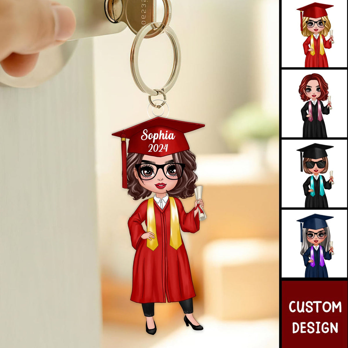 Class Of 2024 Senior Graduation Gift For Daughter Personalized Acrylic Keychain