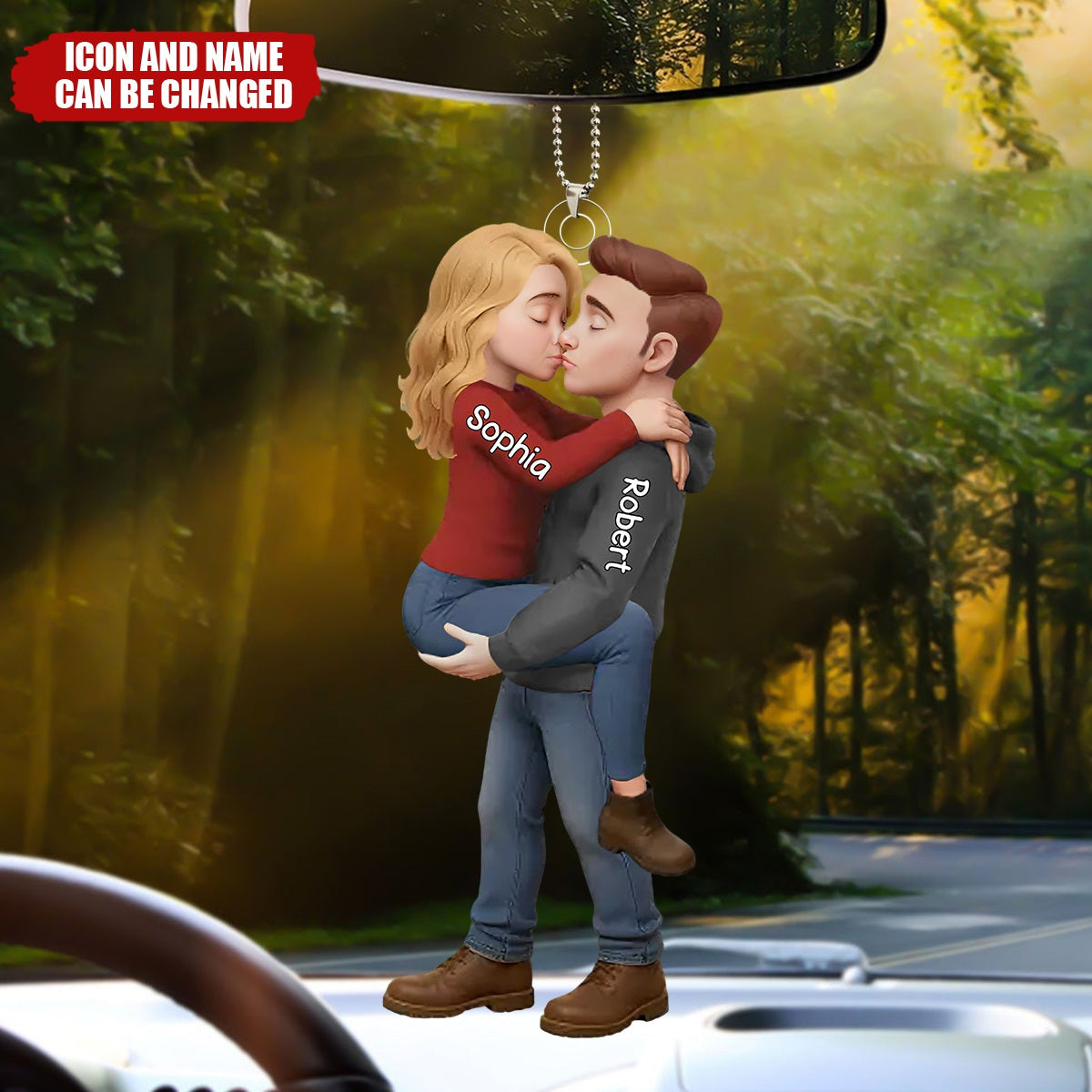 Personalized Romantic Kissing Couple Ornament - Anniversary Wedding Gifts For Husband And Wife, Him And Her