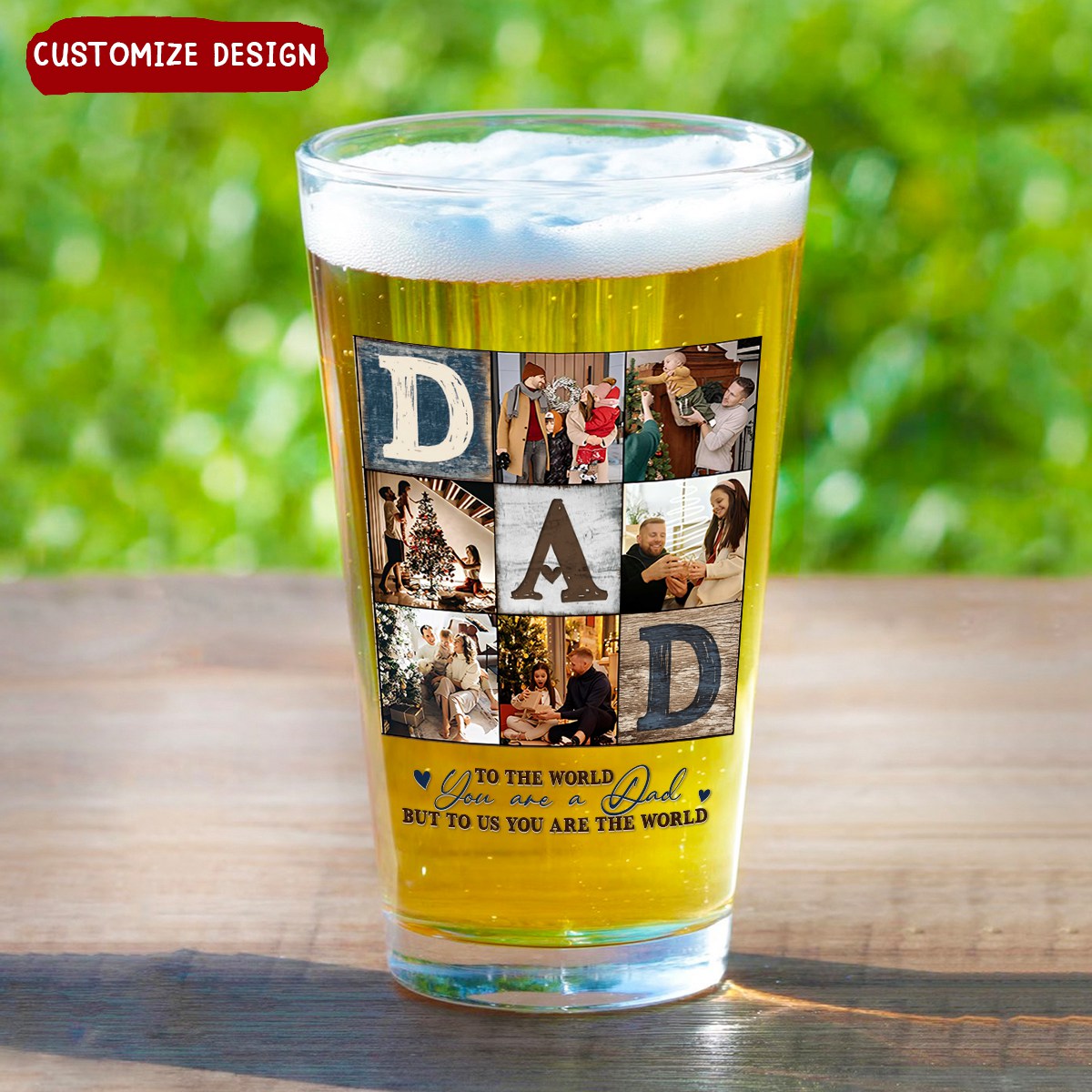 Dad Photo Collage - Personalized Beer Glass - Gifts For Dad, Best Father&#39;s Day Gifts