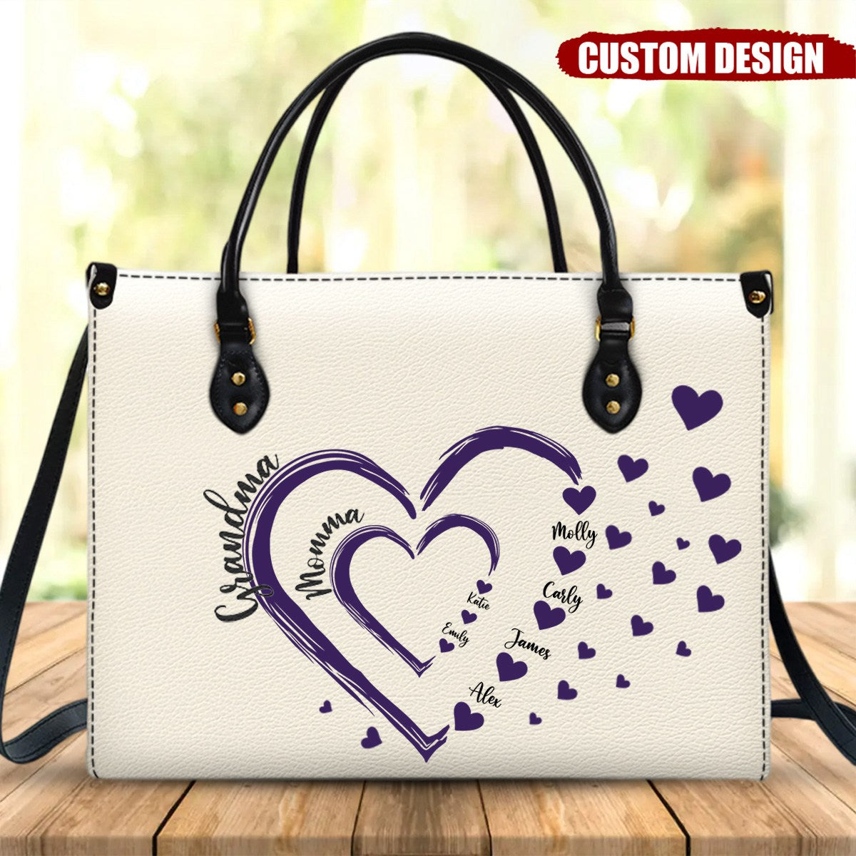 Mom&#39;s Grandma&#39;s Sweethearts - Gift For Mother, Grandmother - Personalized Leather Bag
