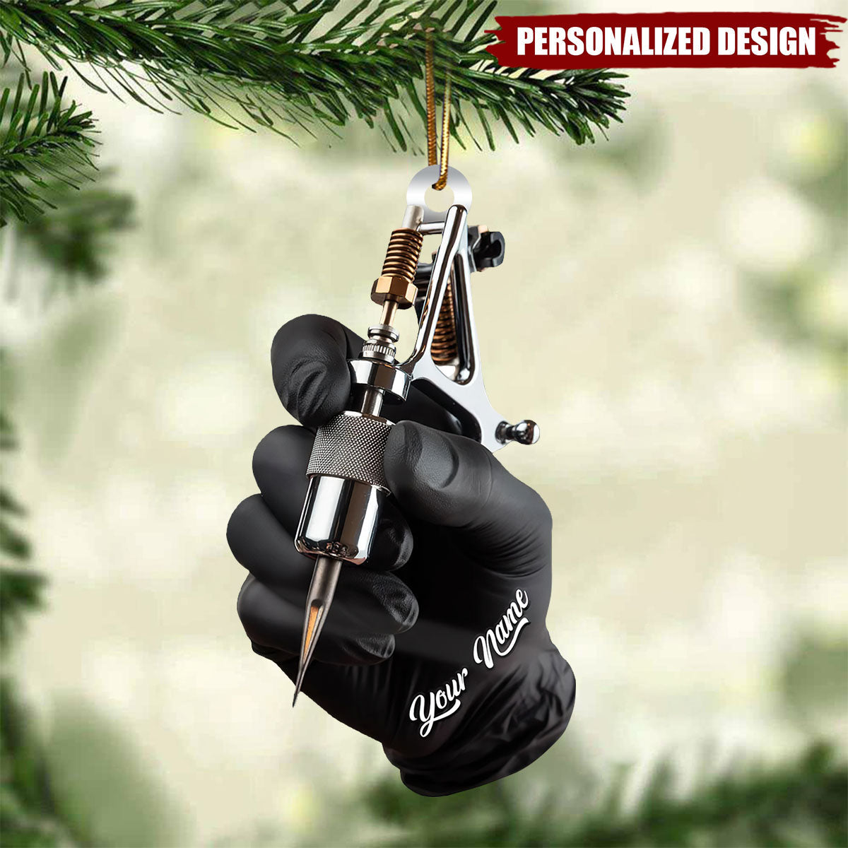 Personalized Tattoo Machine Christmas Ornament-Tattoo Artist Gift