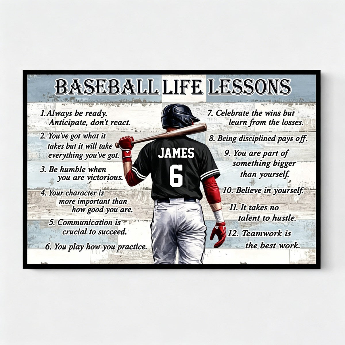 Personalized Baseball &amp; Softball Life Lessons Poster - Gift for Sports Families