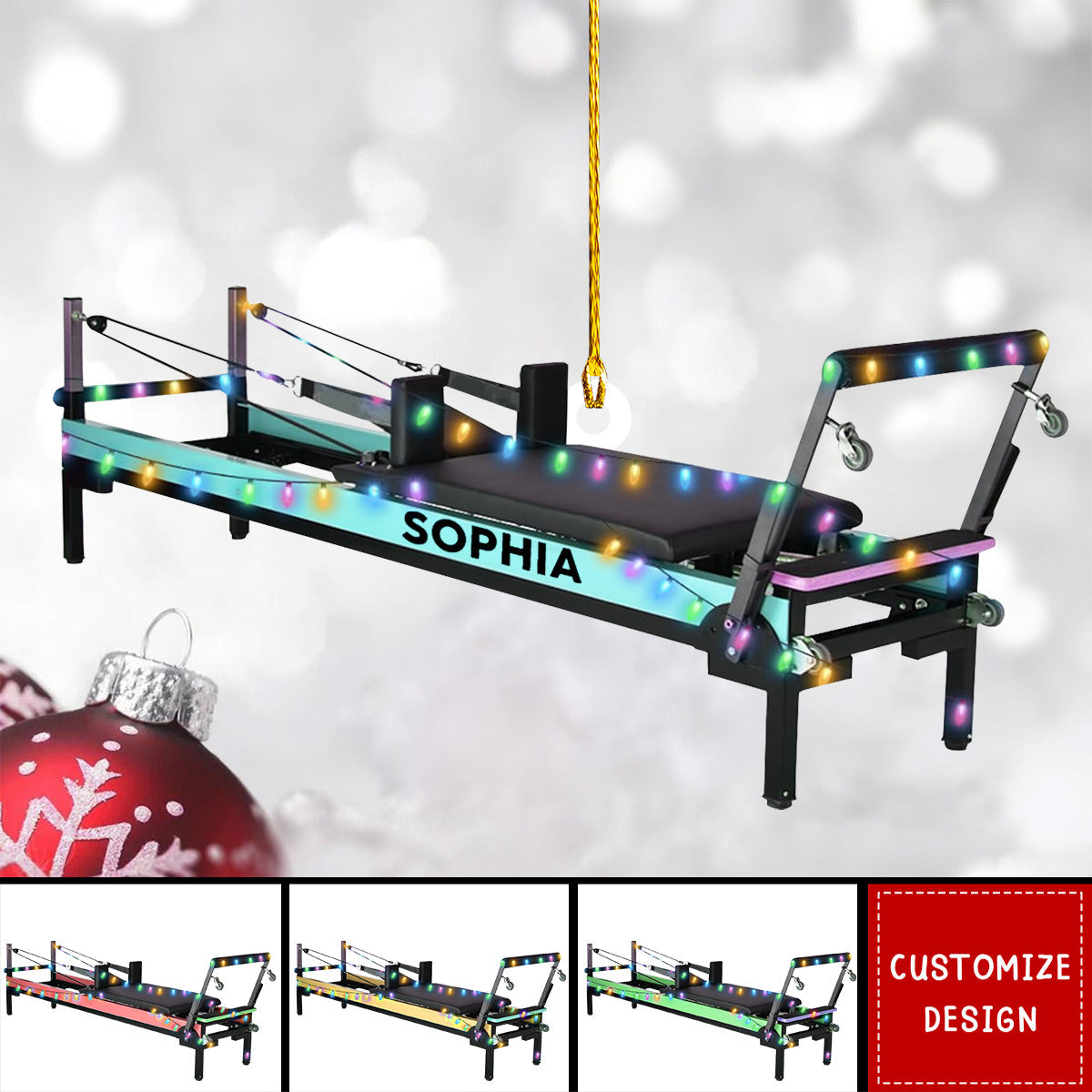 Personalized Pilates Equipment Acrylic Christmas Ornament - Gift For Pilates Lovers