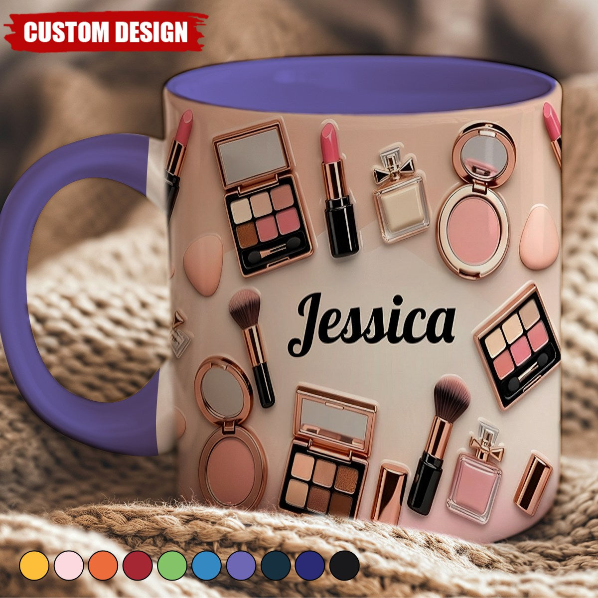 Personalized Makeup Accent Mug -Gift For Makeup Artist