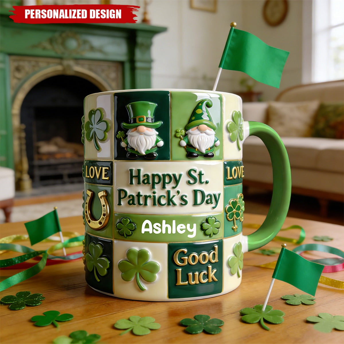Happy St. Patrick's Day-Personalized Irish Mug